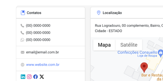 Receba as informações de contato das empresas