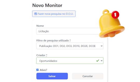 Receba alertas no seu email