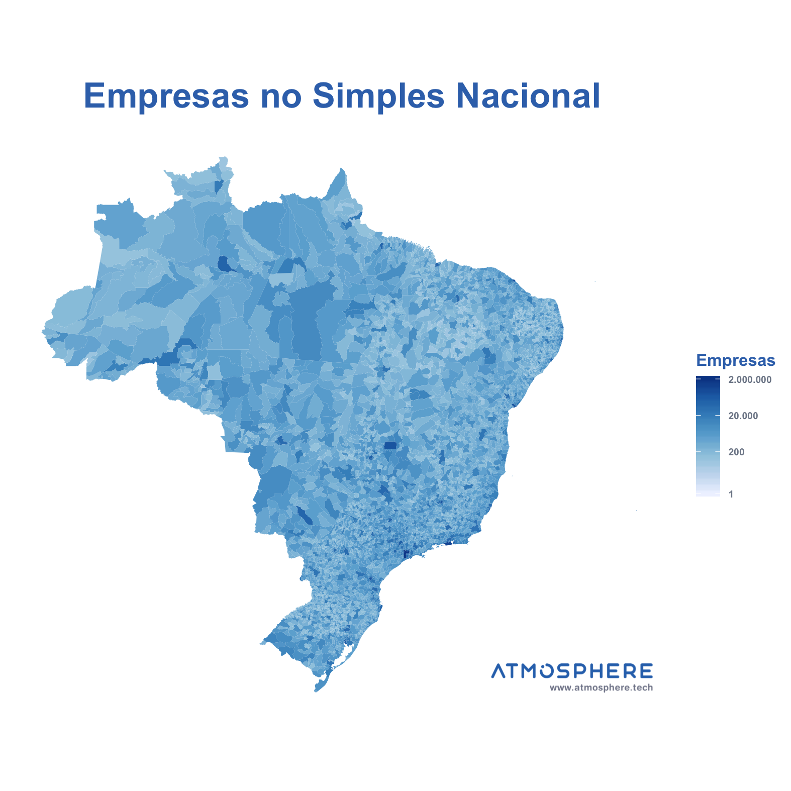 Oportunidados Empresas no Simples Nacional por Município no Brasil